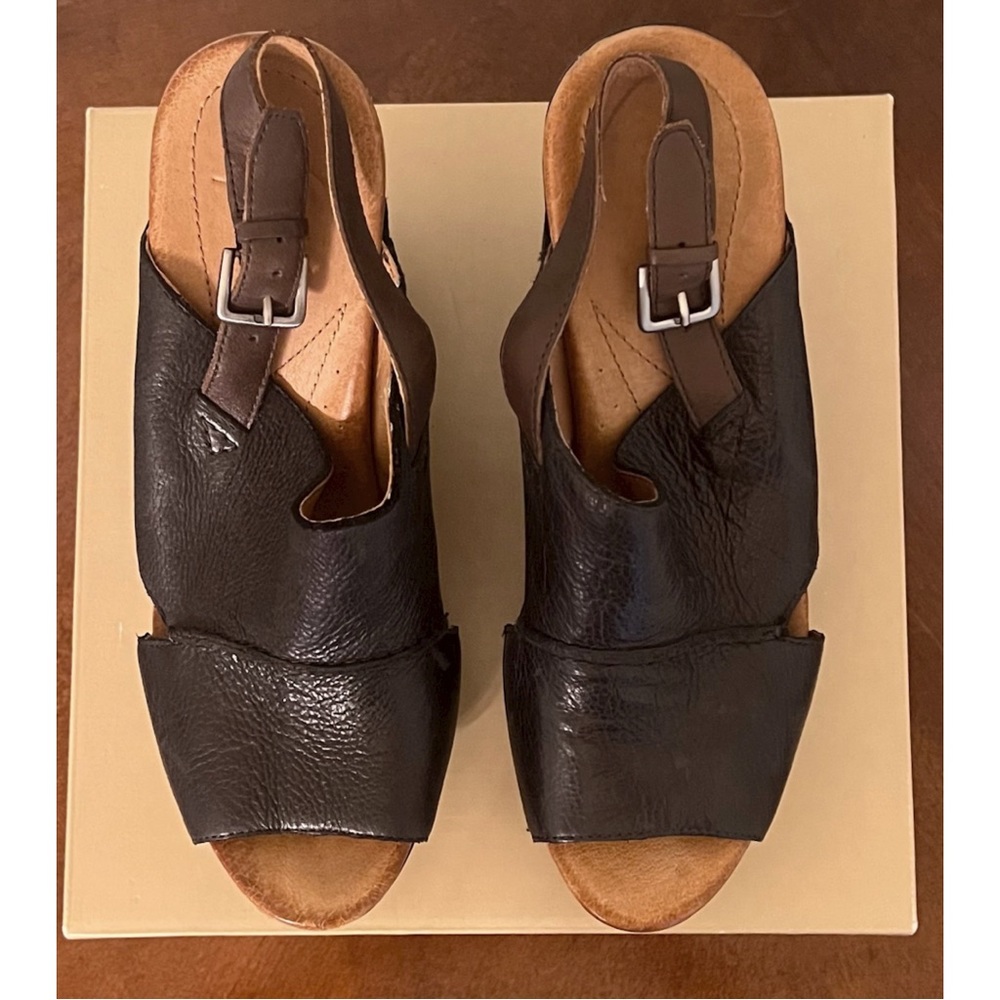 Naya | Naya Rea Leather Slingback Sandals, Black leather, Size: 7.5M
